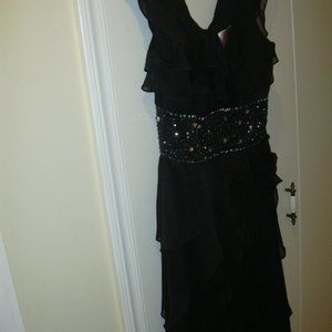 Blk Chiffon Party Dress or Dance Dress